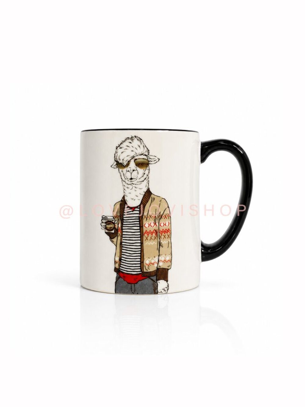 Collectible | Hipster Llama Mug Signature Housewares Oversized Coffee 17.5 oz